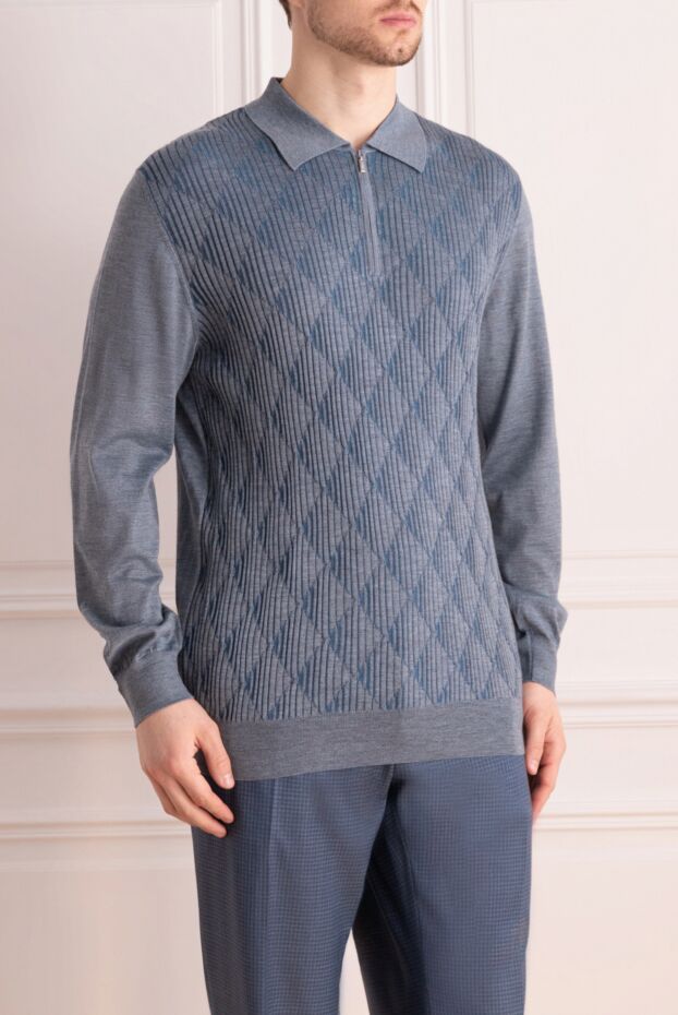 Zilli polo shirt made of fine cashmere and silk, gray, with decorative relief 153004 - photo 3