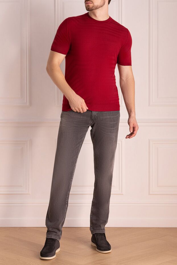 Svevo cotton short sleeve jumper in red 153335 - photo 2