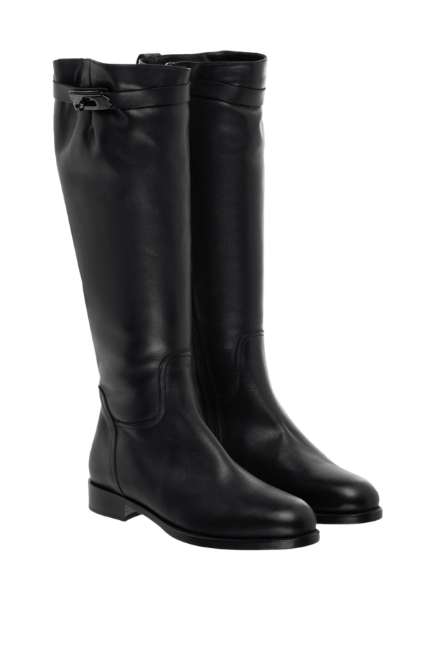 Fleur de Paris boots women's high leather with buckles black 153351 - photo 3