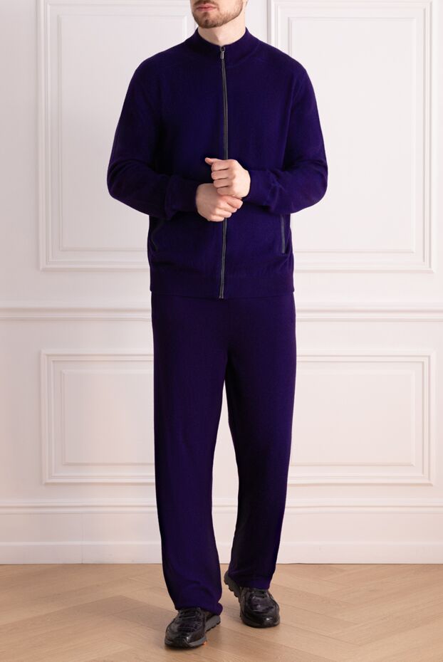 Zilli men’s cashmere rich blue tracksuit with stand-up collar 153474 - photo 2