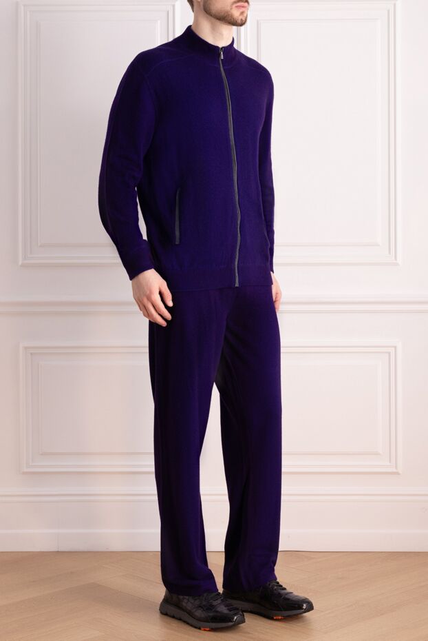 Zilli men’s cashmere rich blue tracksuit with stand-up collar 153474 - photo 3