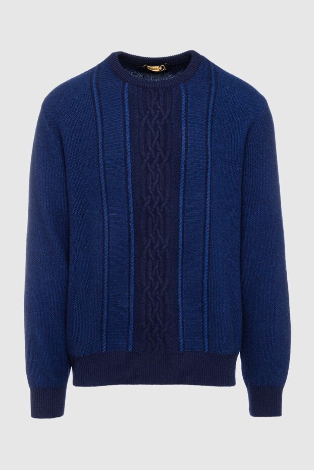 Zilli blue cashmere jumper with textured knitted pattern for men 153496 - photo 1