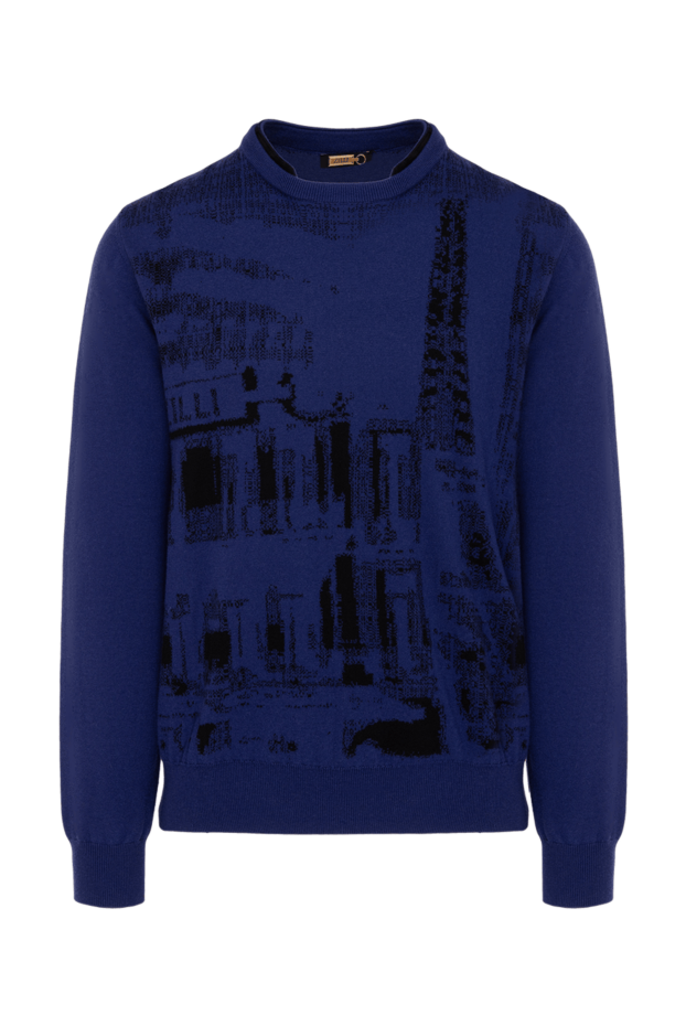 Zilli blue cashmere jumper with contrast print for men 153497 - photo 1