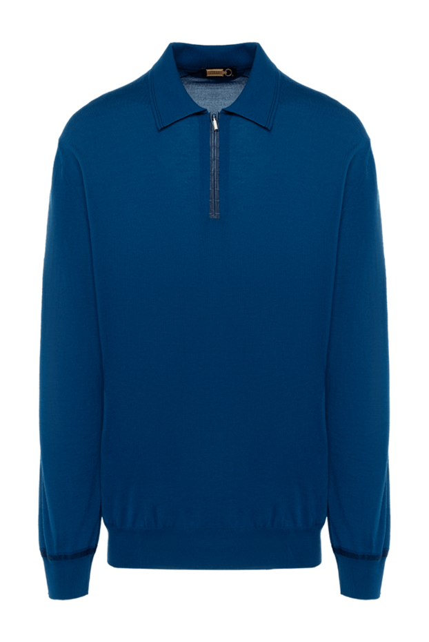 Zilli long sleeve polo shirt in cashmere and silk with alligator inserts
blue men's 153582 - photo 1