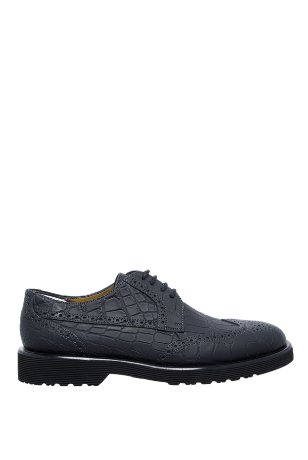 Tardini туфли дерби броги wingtip черные матовые из кожи аллигатора мужские 153612 - фото 1