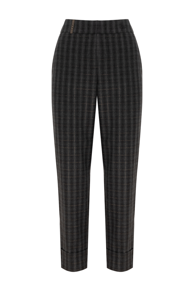 Peserico women's dark gray trousers cropped with stripes 153627 - photo 1