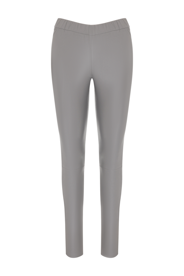 Max&Moi women's leather leggings in gray, tight-fitting 153958 - photo 1