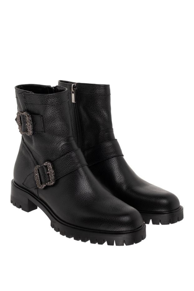 Fleur de Paris women's black leather boots with decorative buckles 153968 - photo 3