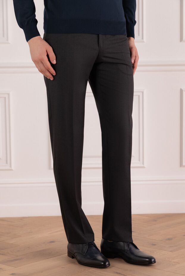 Zilli men's graphite trousers with a tapered silhouette
 154058 - photo 3