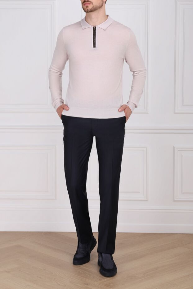 Zilli men's wool trousers of a strict silhouette in dark blue
 154061 - photo 2