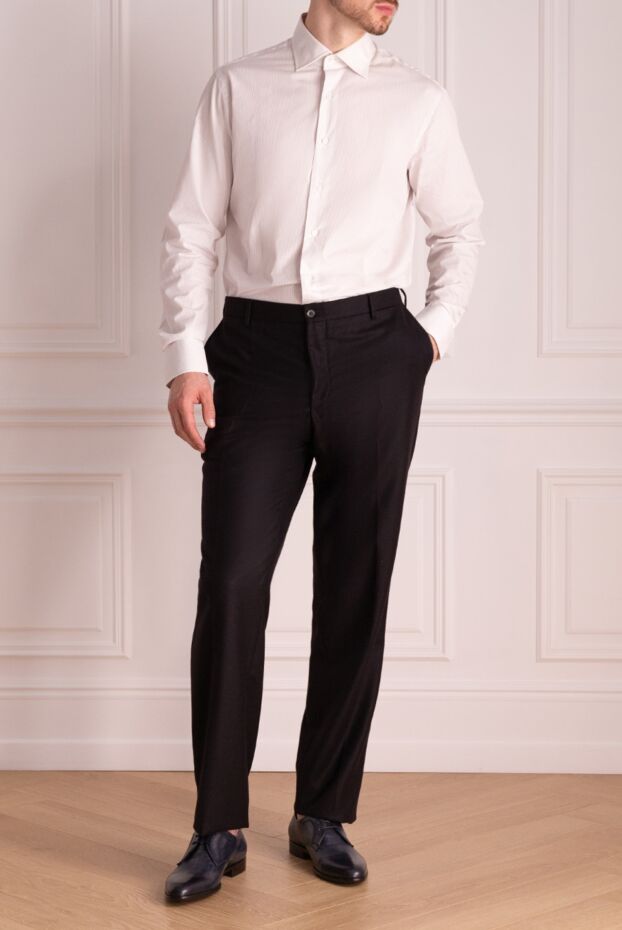 Zilli men's black wool trousers with unusual pocket trim
 154062 - photo 2