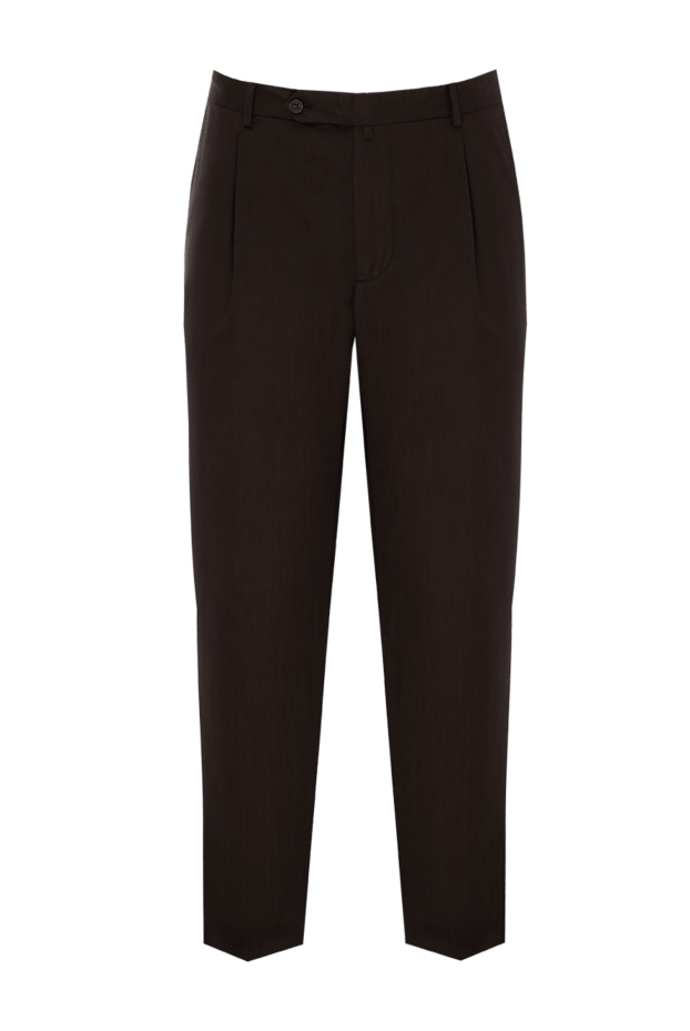 Zilli men's wool trousers universal brown for business style 154063 - photo 1