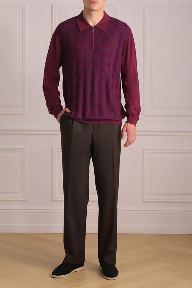 Zilli men's wool trousers universal brown for business style 154063 - photo 2