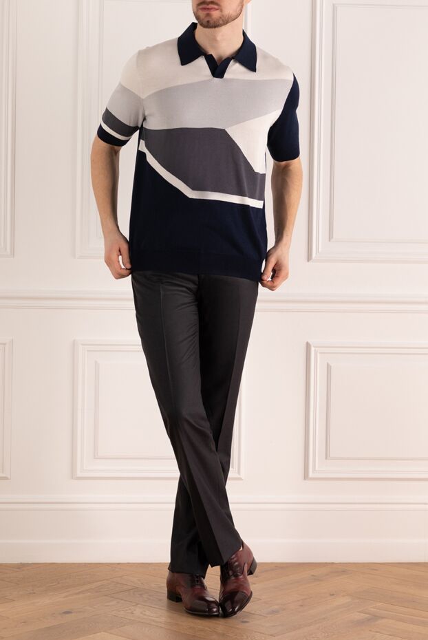Zilli men's classic wool trousers in dark blue
 154102 - photo 2