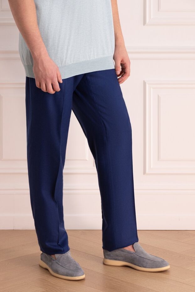 Zilli cashmere trousers for men in bright blue
 154113 - photo 3