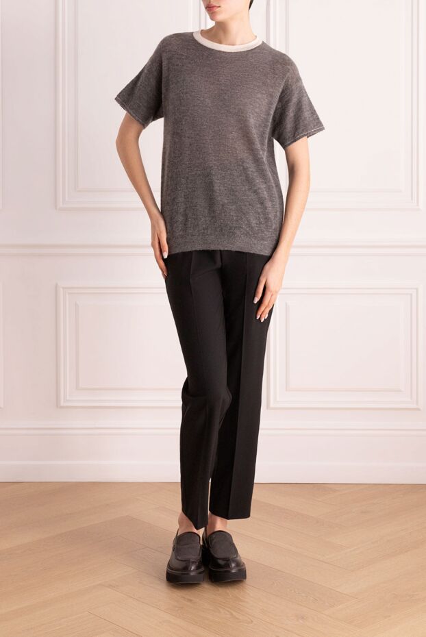 Brunello Cucinelli gray wool and polyamide sweater for women 154215 - photo 2