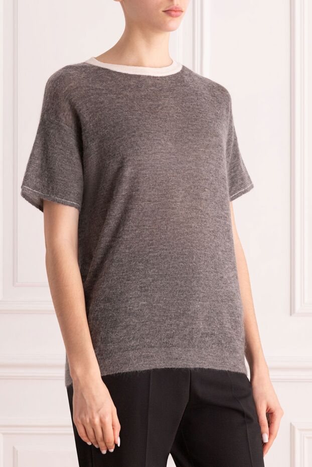 Brunello Cucinelli gray wool and polyamide sweater for women 154215 - photo 3