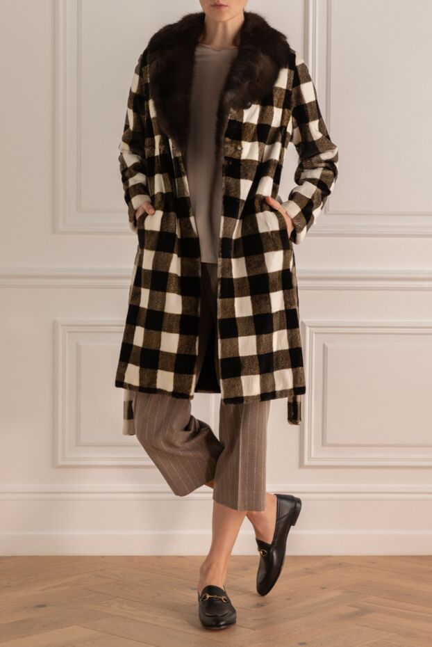 FG Furs white mink and sable fur coat for women 154246 - photo 2