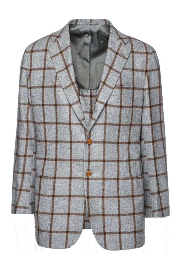 Kiton cashmere and silk jacket gray for men 154252 - photo 1