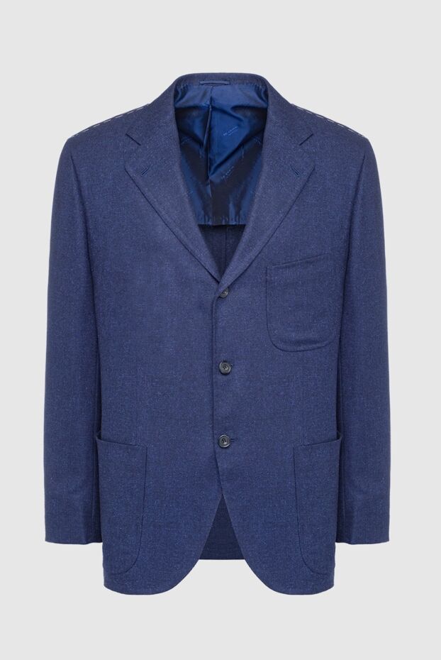 Kiton однотонный мужской пиджак темно-синего цвета 154260 - фото 1