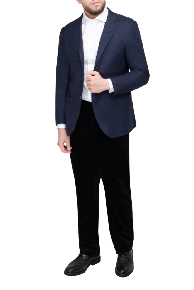 Kiton однотонный мужской пиджак темно-синего цвета 154260 - фото 2