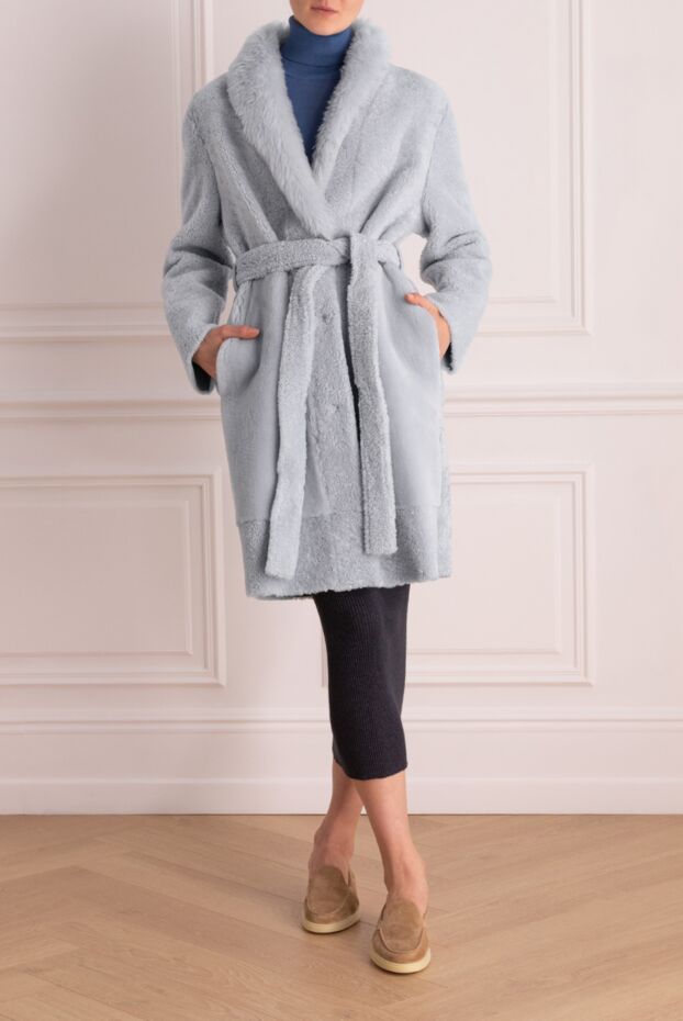 Lisa Conte blue mouton fur coat for women 154322 - photo 2
