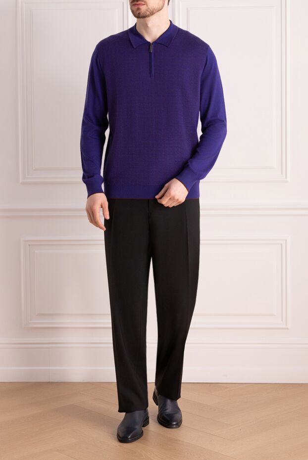 Stefano Ricci long-sleeve polo shirt in rich purple with a zip-up closure
 154392 - photo 2