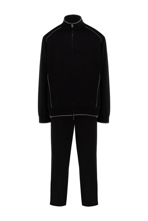 Dark blue cotton tracksuit with large embroidery on the back
- photo 1