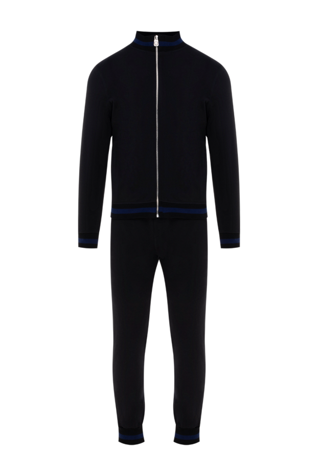 Billionaire men’s black cotton tracksuit with stand-up collar and embroidered logo 154456 - photo 1