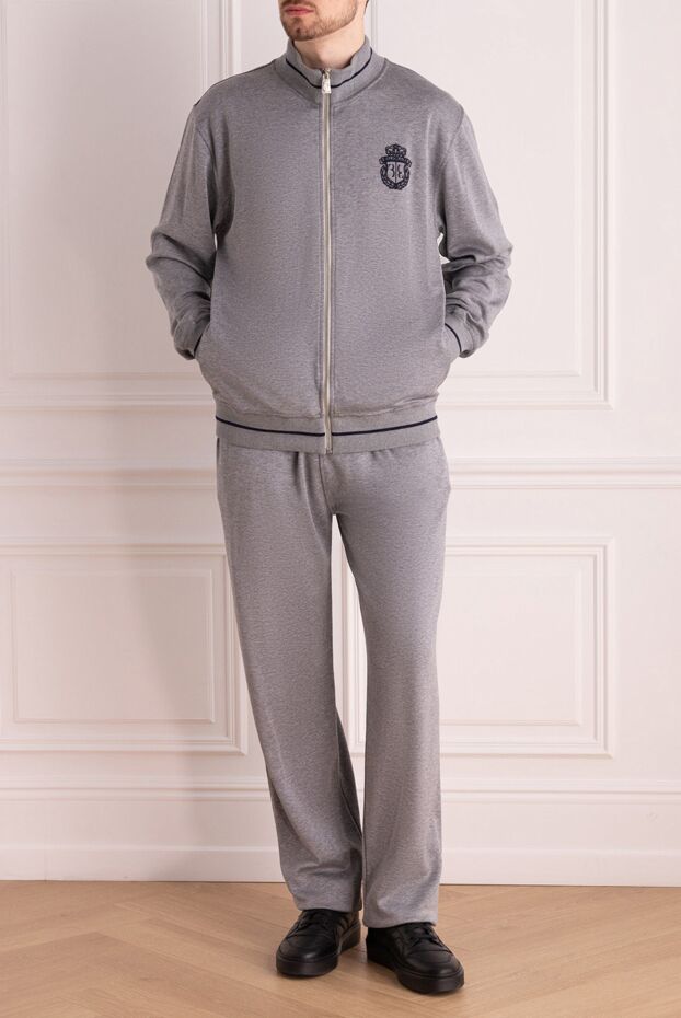 Billionaire men’s grey tracksuit with stand-up collar and embroidered emblem 154458 - photo 2
