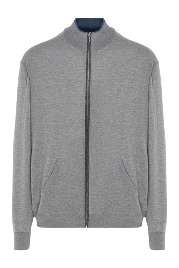 Cesare di Napoli grey wool cardigan with stand-up collar and clasp
154506 - photo 1