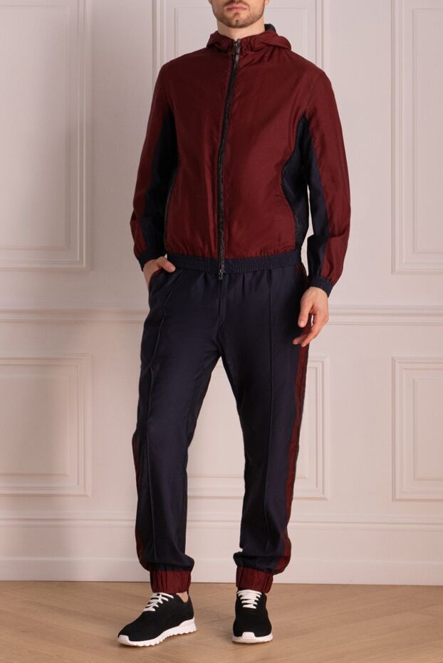 Torras men's sports suit made of burgundy polyester, silk and wool. 154548 - photo 2