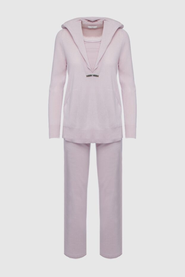 Tonet pink walking suit with hood and decorative clasp for women 154603 - photo 1