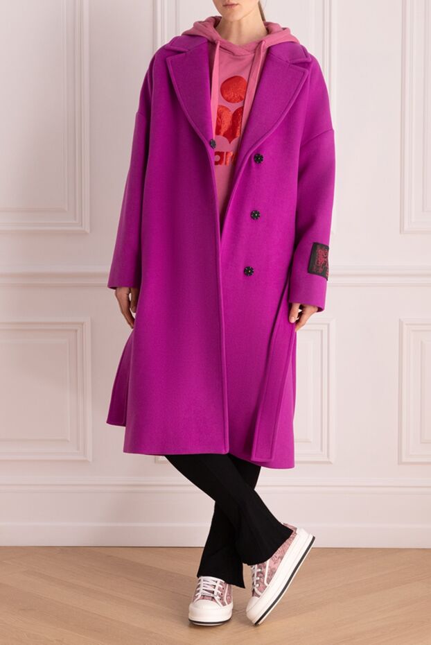 MSGM women's pink fleece and polyamide coat 154616 - photo 3