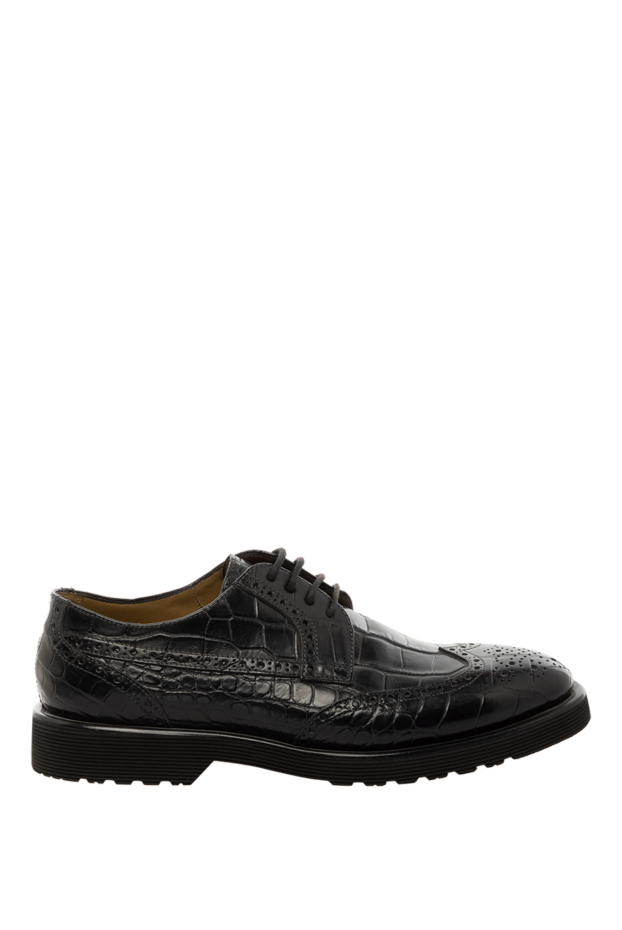 Tardini туфли дерби броги wingtip черные глянцевые из кожи аллигатора мужские 154699 - фото 1