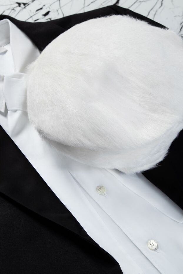 FG Furs берет из меха белый женский 154875 - фото 2