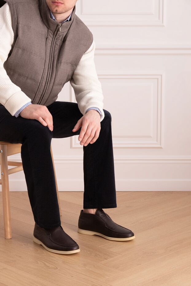 Loro Piana высокие лоферы мужские из зернистой кожи демисезонные

 155004 - фото 2