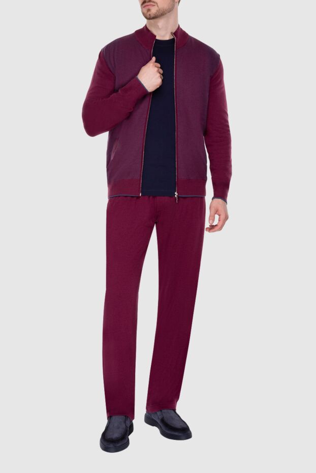 Cesare di Napoli men's sports suit made of wool, silk and cashmere in burgundy. 155023 - photo 2