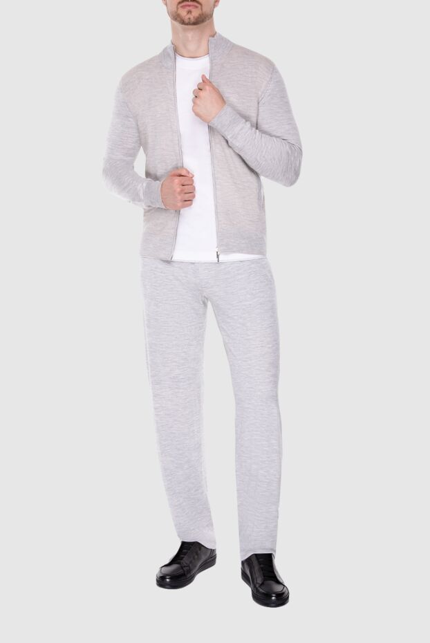 Cesare di Napoli men’s light grey tracksuit with stand-up collar 155025 - photo 3