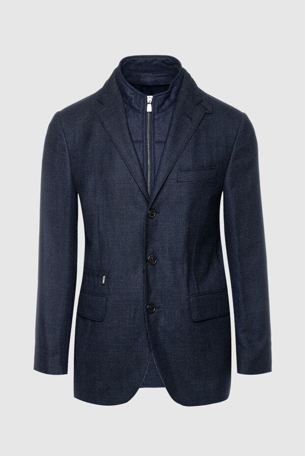 Corneliani men's dark blue wool jacket with a stand-up collar 155044 - photo 1