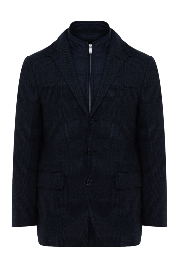 Corneliani men's blue wool jacket with a vest insert 155046 - photo 1