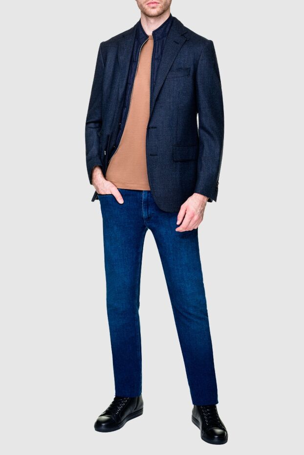 Corneliani men's blue wool jacket with a vest insert 155046 - photo 2