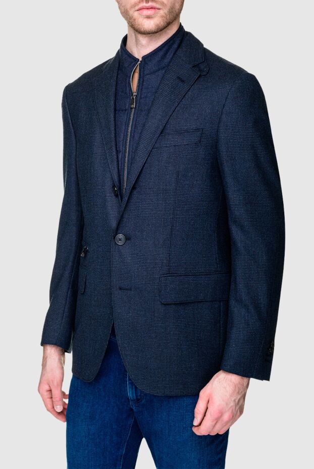 Corneliani men's blue wool jacket with a vest insert 155046 - photo 3