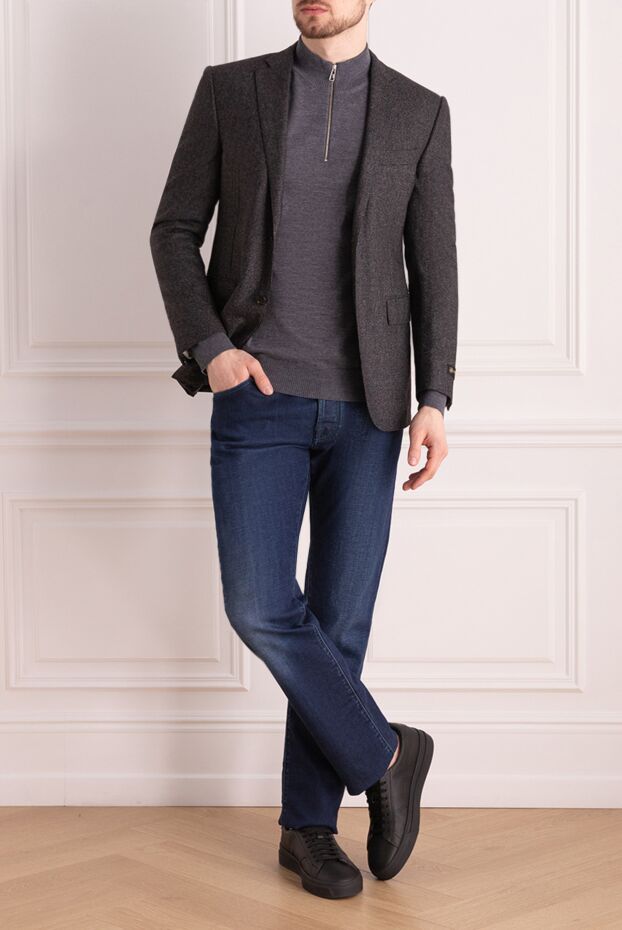 Corneliani gray wool jacket with a fitted two-button closure 155080 - photo 2