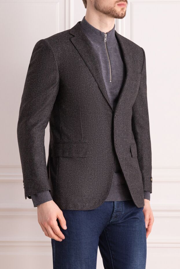 Corneliani gray wool jacket with a fitted two-button closure 155080 - photo 3