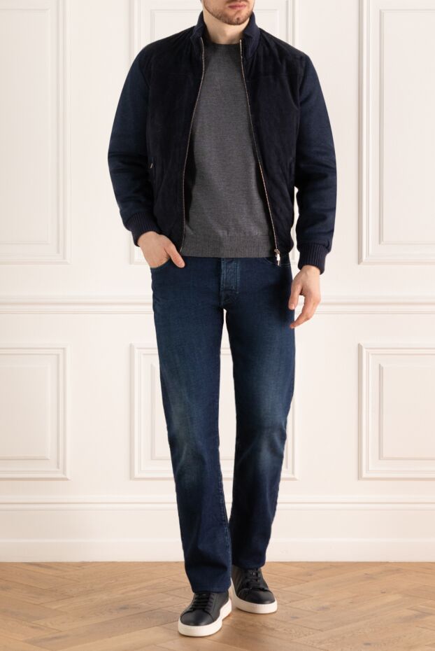 Enrico Mandelli ерлерге арналған көк күдері, кашемир және полиамидті күртеше 155109 - фото 3