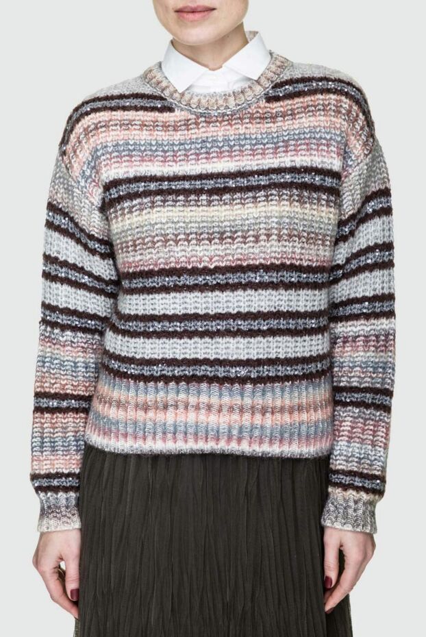 Brunello Cucinelli a knit jumper with multicolored stripes and a voluminous texture
 155217 - photo 3