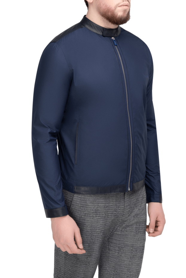 Torras jacket made of polyester and genuine leather blue for men 155292 - photo 3
