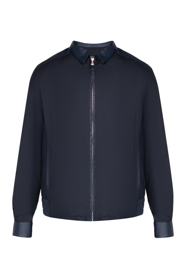 Torras men's blue jacket with turn-down collar and leather inserts 155302 - photo 1