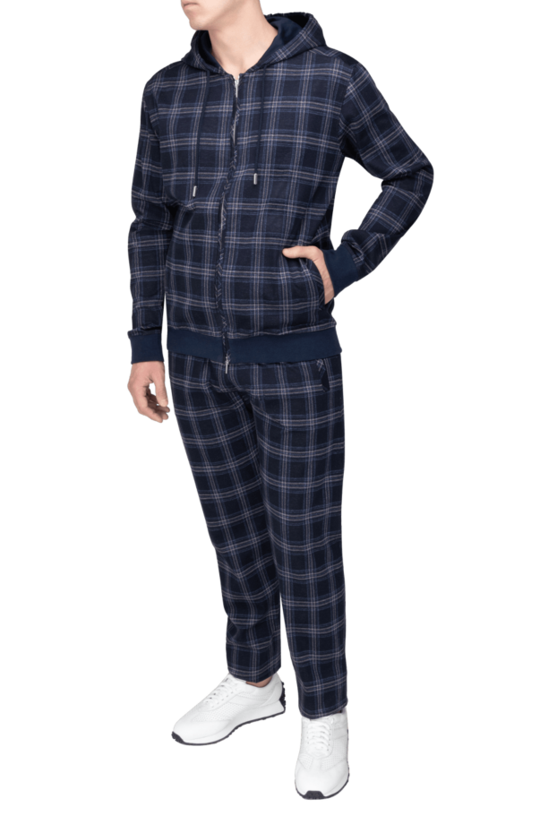 Sports pants for men made of cotton blue - photo 2